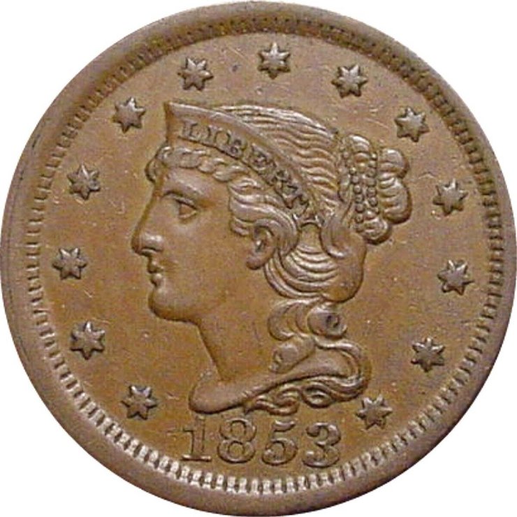 1853-Braided-Hair-Large-Cent---Uncirculated-Or-Not?